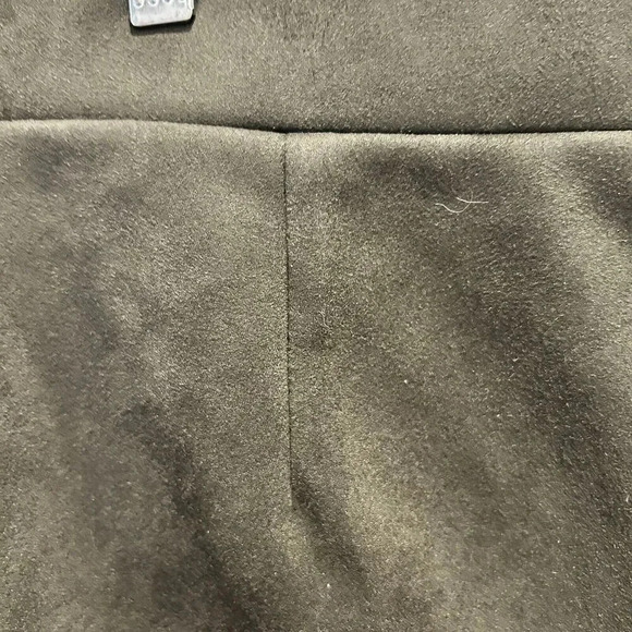 NWT LOFT High Rise Faux Suede Leggings Dark Caper Olive Green Large Gold Zipper - Picture 7 of 9